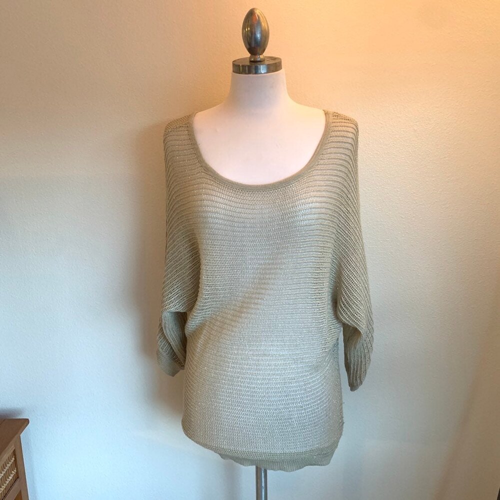 Sheer Golden Knit Summer Layer Sweater